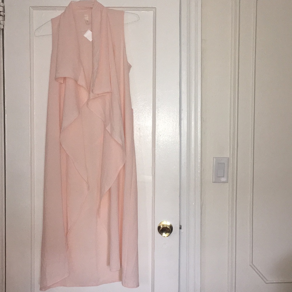 Baby pink drape vest